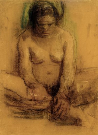 Käthe Kollwitz, sittende naken kvinne av Käthe Kollwitz