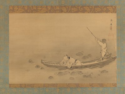 Zhou Maoshu beundrer lotuser, midten av 1600-tallet. av Kaiho Yusetsu