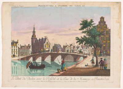 Utsikt over Doelen-broen over Amstel i Amsterdam Le Pont du Doelen a Amsterdam (tittel på objekt) av Kaiserlich Franziskische Akademie