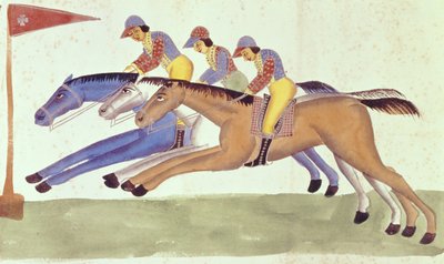 Hesteveddeløp i Bengal, ca. 1830 av Kalighat School