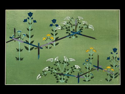 Høstblomster, studie for stoff av Kamisaka Sekka
