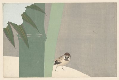 Bambus i snøen, 1909 (treblokktrykk) av Kamisaka Sekka