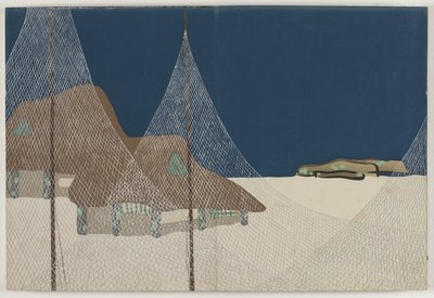 Flowers of a Hundred Worlds (Momoyogusa): Fishing Village (Ryoson) av Kamisaka Sekka