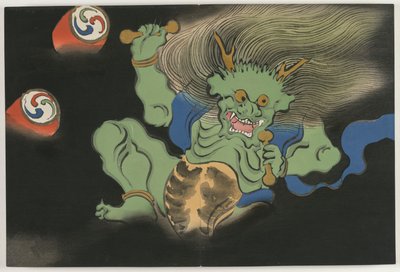 Fowers of Fundred worlds (Momo Yogusa): Go d of Tenndr (Lightning) av Kamisaka Sekka