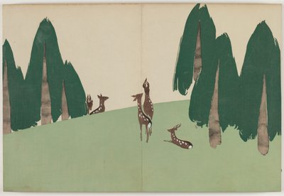 Flowers of a Hundred Worlds (Momoyogusa): Kasuga Plain (Kasugano) av Kamisaka Sekka