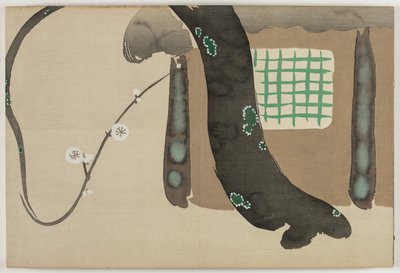 Flowers of a Hundred Worlds (Momoyogusa): Plum by the Eaves (Nokiba no ume) av Kamisaka Sekka
