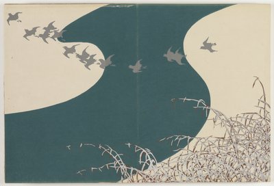 Flowers of a Hundred Worlds (Momoyogusa): River in Winter (Fuyu no kawa) av Kamisaka Sekka