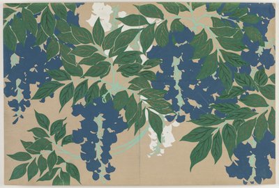 Flowers of a Hundred Worlds (Momoyogusa): Wisteria (Fuji) av Kamisaka Sekka
