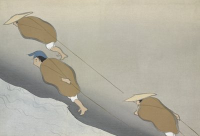 Hikifune, fra Momoyo-gusa (The World of Things) Vol II, pub.1909 (fargeblokk-tresnitt) av Kamisaka Sekka