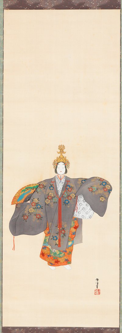 Noh-scene: Hagoromo av Kamisaka Sekka