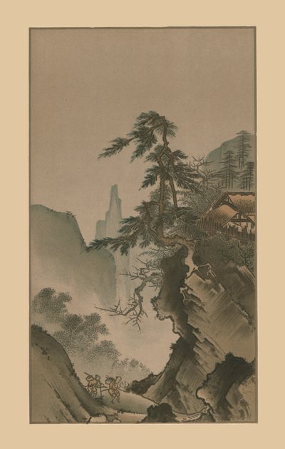Kinesisk landskap, 1500-tallet, 1886 av Kano Masanobu