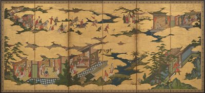 Scener fra livet til Ming Huang-keiseren og Yang Guifei, Momoyama-perioden, sent 16.-tidlig 17. av Kano Mitsunobu