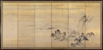 Sommer- og vinterlandskap, 1600-tallet. av Kano Naonobu