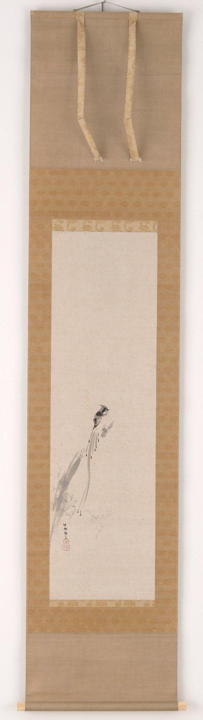 En fugl på en stubbe, Edo-periode, 1600-tallet. av Kanō Tan’yū