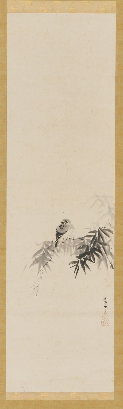 Fugl på en bambusgren, Edo-periode, 1600-tallet. av Kanō Tan’yū