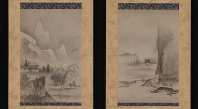 To utsikter fra de åtte utsiktene over elvene Xiao og Xiang, tidlig på 1500-tallet. av Kantei