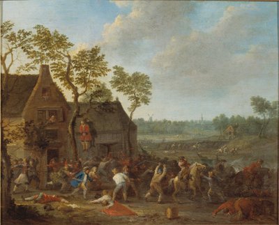 Gårdsran, ca. 1710. av Karel Breydel