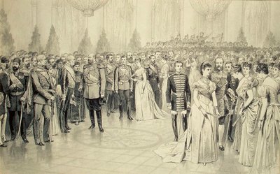 Court Ball i St Nicholas Hall of the Winter Palace, 1880-tallet. av Karel Brozh