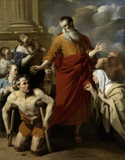 St Paul helbreder den krøplingen i Lystra Paul Healing the Cripple i Lystra av Karel Du Jardin