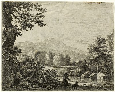 Mann med hund av Karel Dujardin