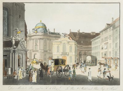 St. Michael-plassen i Wien, tidlig på 1800-tallet.. av Karel Postl