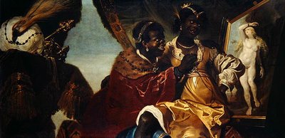 Hydaspes og Persina før på et maleri av Andromeda (olje på lerret) av Karel van III Mander
