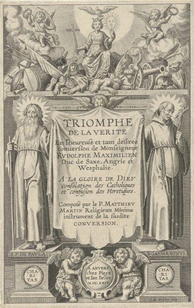 Tittelside for: Triomphe de la Verite, 1624 av Karel van Mallery