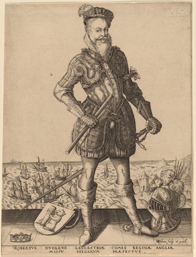 Robert Dudley, jarl av Leicester av Karel van Sichem after Christoffel