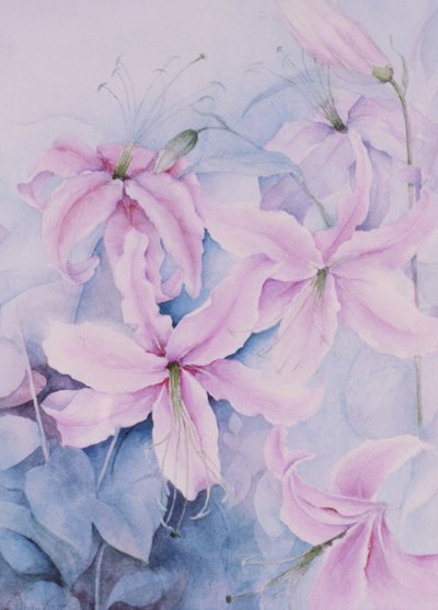 Liljer, rosa og forgylt av Karen Armitage