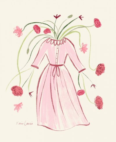 Blomstrende rosa kjole av Karin Lauria