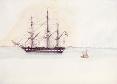 Nederlandsk fregatt Adriana av Karl Bodmer