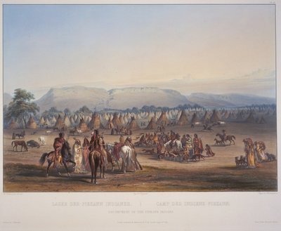 Leir av Peikann-indianerne av Karl Bodmer