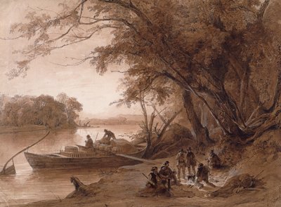 Leir av reisende på Missouri av Karl Bodmer