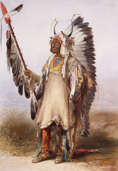 Mató-Tópe, Mandan-sjef av Karl Bodmer