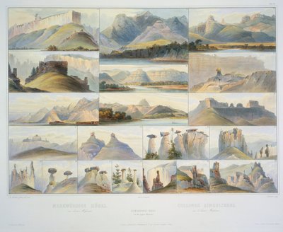 Bemerkelsesverdige Hills på Upper Missouri av Karl Bodmer