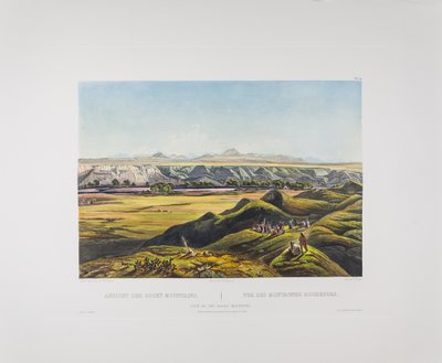 Tabell 44. Utsikt over Rocky Mountains, Bodmer#39;s America, ca. 1836-43 (kobberstikk på papir) av Karl Bodmer