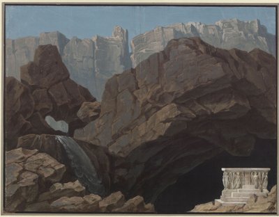 Alceste. Opera av Christoph Willibald Gluck. Utkast til den 4. dekorasjonen. Inngang til underverdenen av Karl Friedrich Schinkel