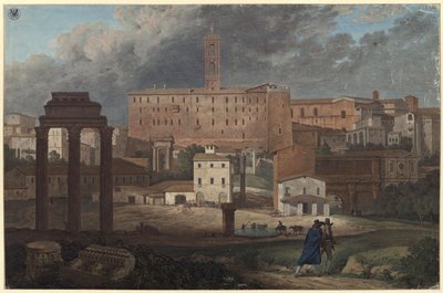 Utsikt over Kapitol i Roma fra Campo Vaccino av Karl Friedrich Schinkel