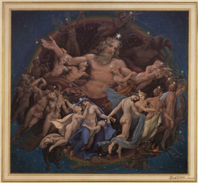 Berlin. Altes Museum ved Lustgarten. Utkast til veggmaleriet «Uranus og stjernenes dans» av Karl Friedrich Schinkel