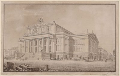 Berlin. Schauspielhaus på Gendarmenmarkt. Perspektivisk utsikt av Karl Friedrich Schinkel