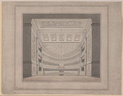 Berlin. Schauspielhaus på Gendarmenmarkt, tilskuerrommet av Karl Friedrich Schinkel