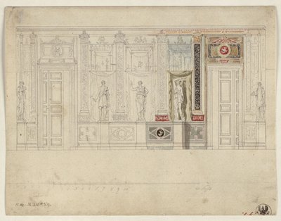 Berlin, Wilhelmstraße 102. Prins Albrecht av Preussens palass, utkast til den ovale spisesalen av Karl Friedrich Schinkel