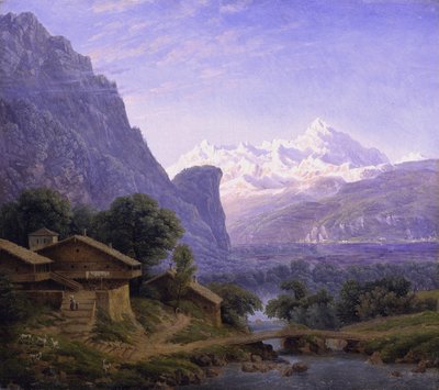 Utsikt mot Mont Blanc av Karl Friedrich Schinkel
