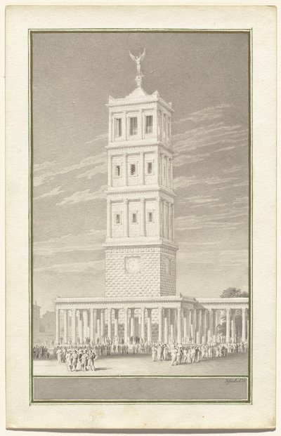 Campanile av en katedral for Berlin av Karl Friedrich Schinkel