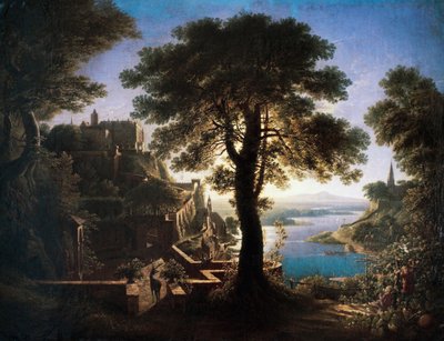 Slottet ved elven av Karl Friedrich Schinkel