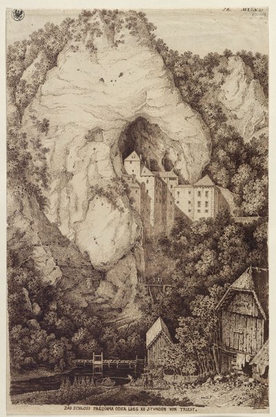 Slottet Predjama eller Lueg, XII timer fra Trieste av Karl Friedrich Schinkel