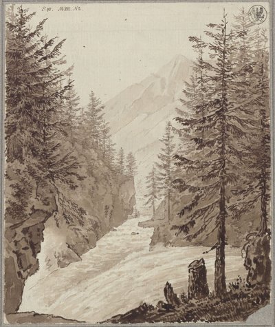Klamm-passet med Gasteiner Ache nær Lend i Salzburg-området av Karl Friedrich Schinkel
