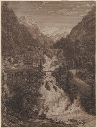 Fossen ved Wildbad Gastein av Karl Friedrich Schinkel