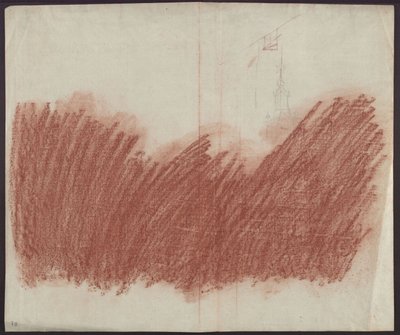 Flächiger Auftrag von Rötel zum Durchzeichnen der Darstellung auf recto av Karl Friedrich Schinkel