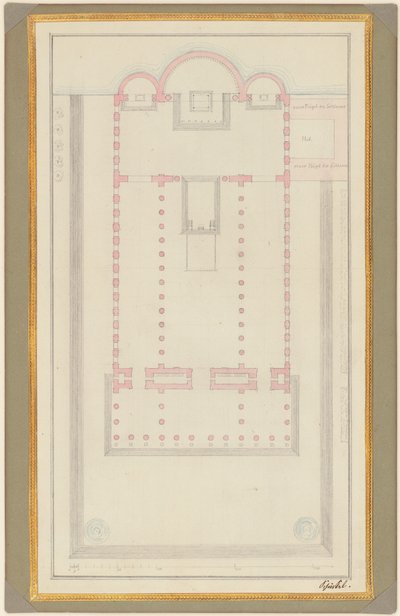 Grunnplan for en katedral for Berlin av Karl Friedrich Schinkel